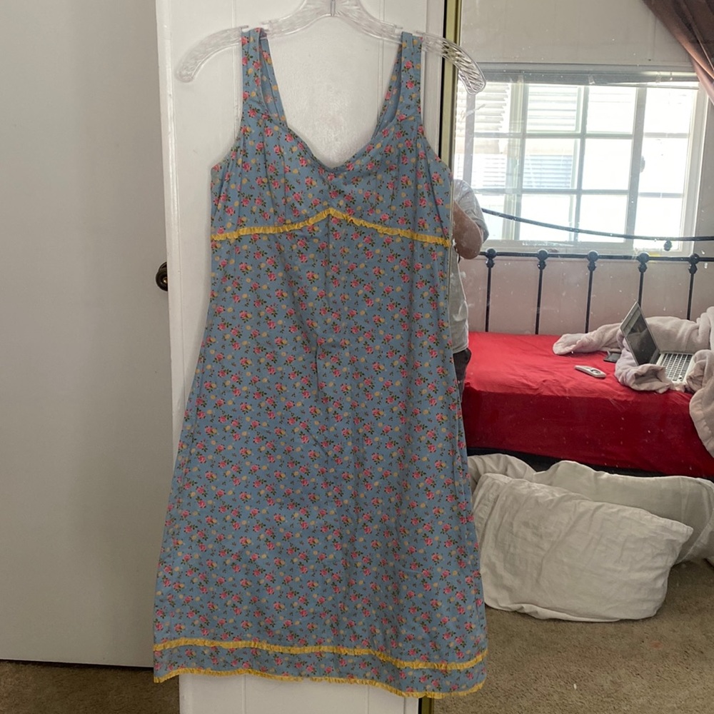 Vintage Betsy Johnson pastel blue/yellow/pink dress szM